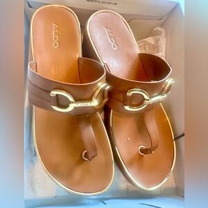ALDO stacked platform thong sandals worn once  in box.